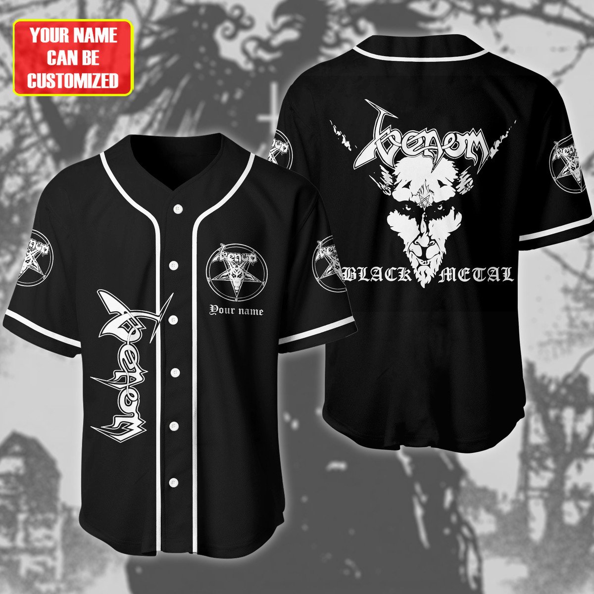 Jerseytrend Venom Band Black Metal Personalized Baseball Jersey For Fans