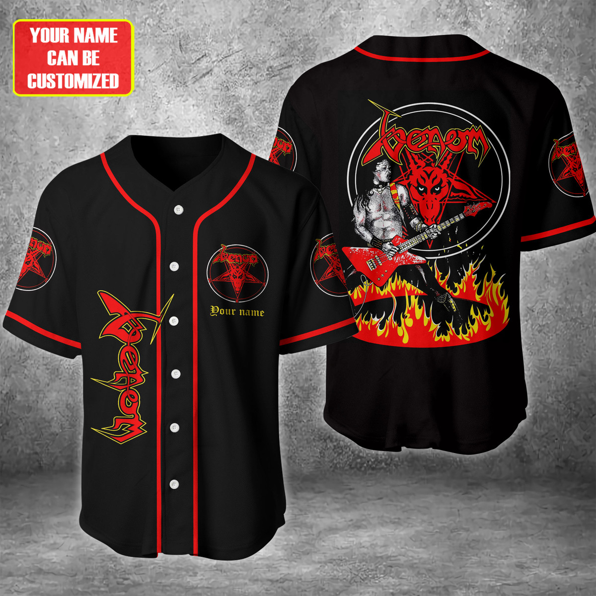 Jerseytrend Venom Band Cronos In Flames Personalized Baseball Jersey For Fans - Image 2