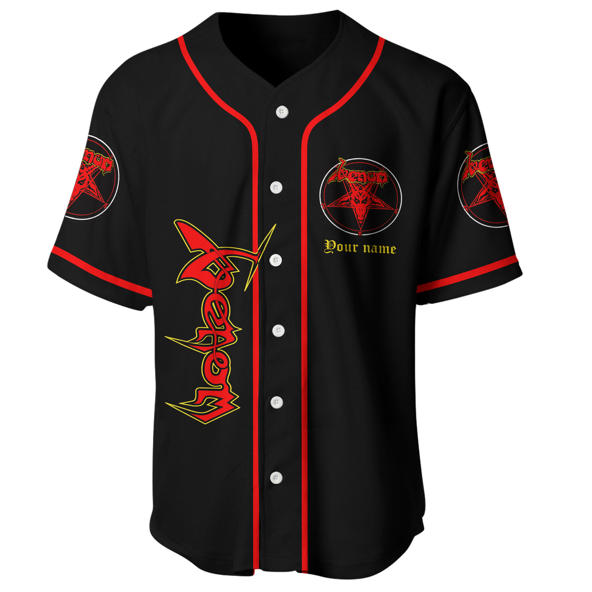 Jerseytrend Venom Band Cronos In Flames Personalized Baseball Jersey For Fans - Image 4