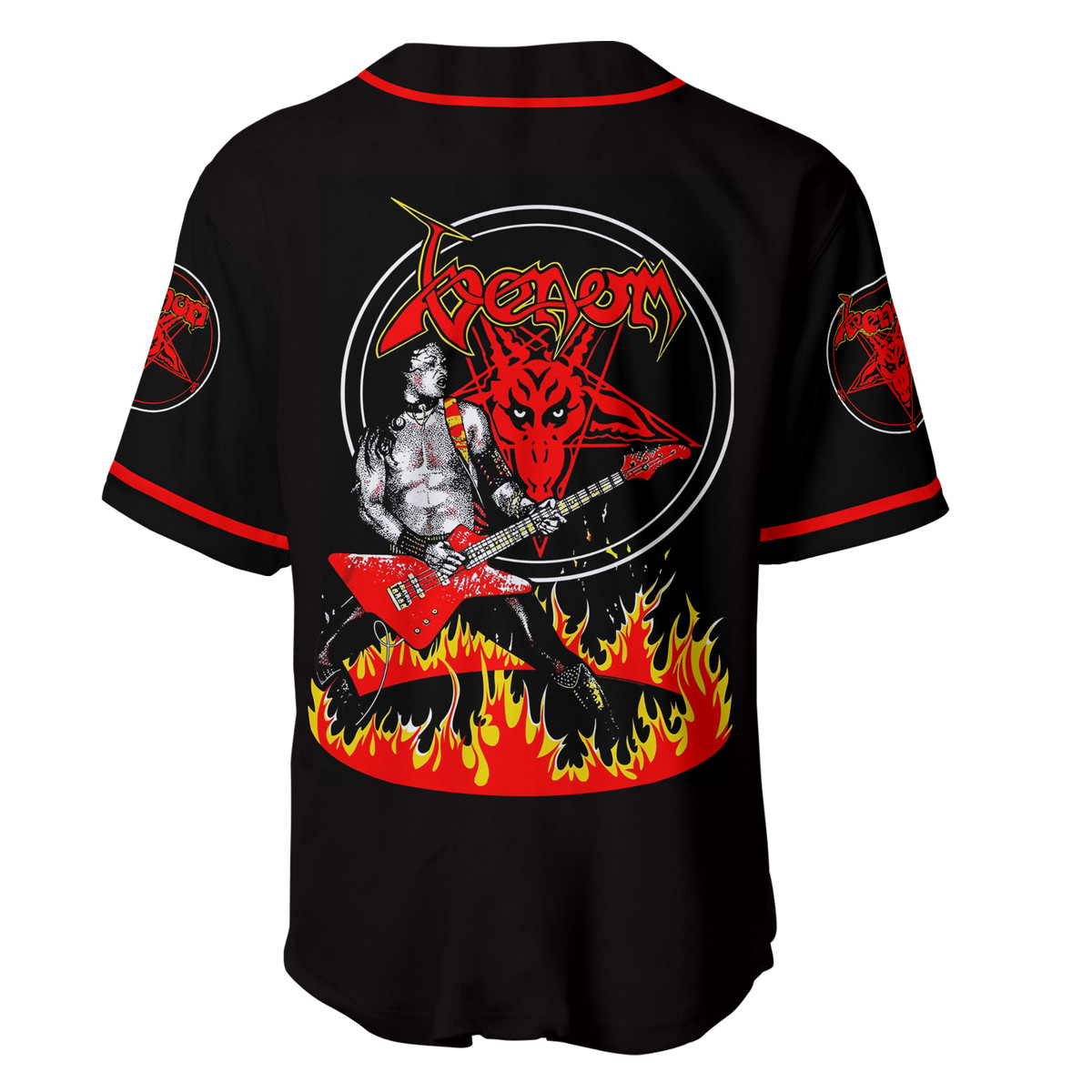 Jerseytrend Venom Band Cronos In Flames Personalized Baseball Jersey For Fans - Image 5