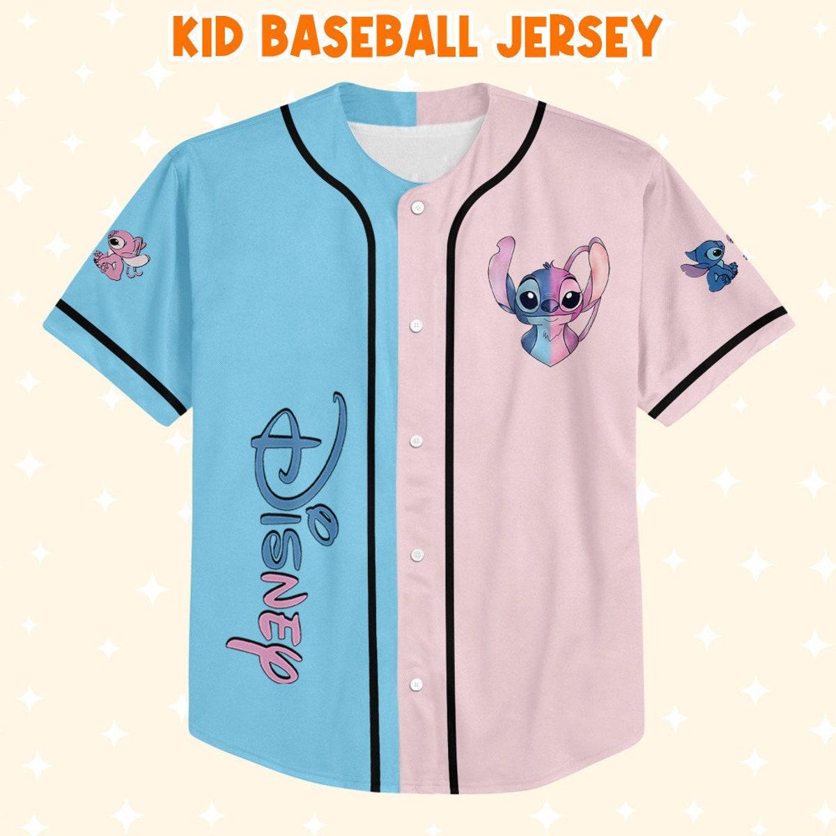 Mckenzieshoponline Vintage Disney Stitch And Angel Personalized Baseball Jersey For Fans - Image 3
