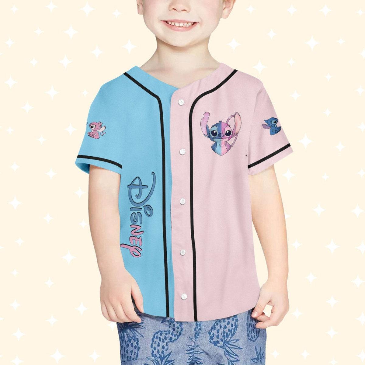 Mckenzieshoponline Vintage Disney Stitch And Angel Personalized Baseball Jersey For Fans - Image 5