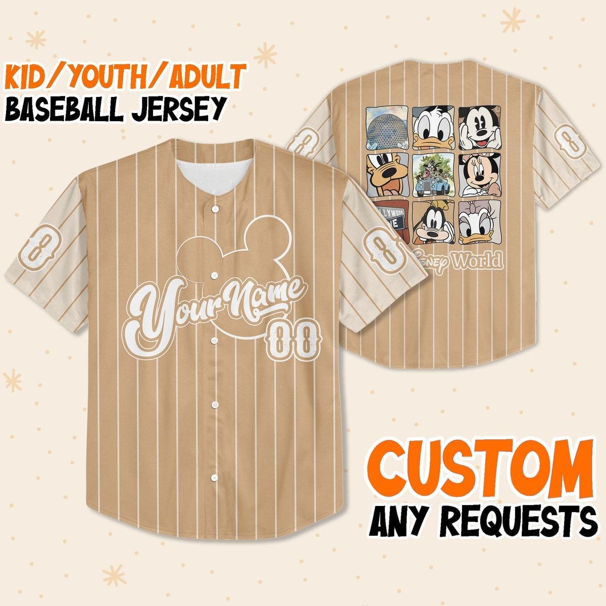 Mckenzieshoponline Vintage Walt Disney World Mickey Mouse Personalized Baseball Jersey For Fans