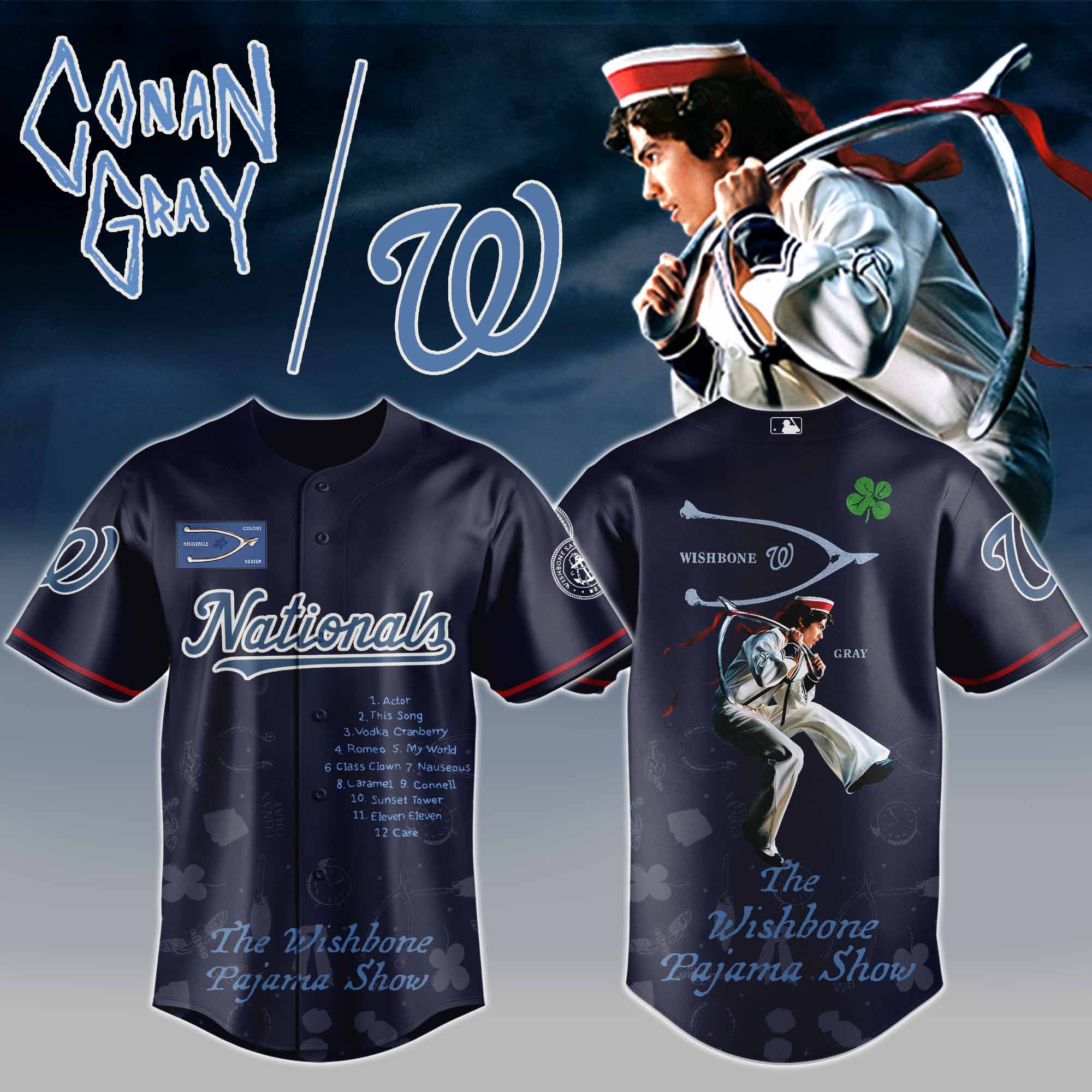 Jerseytrend Washington Nationals MLB x The Wishbone Pajama Show Personalized Baseball Jersey For Fans