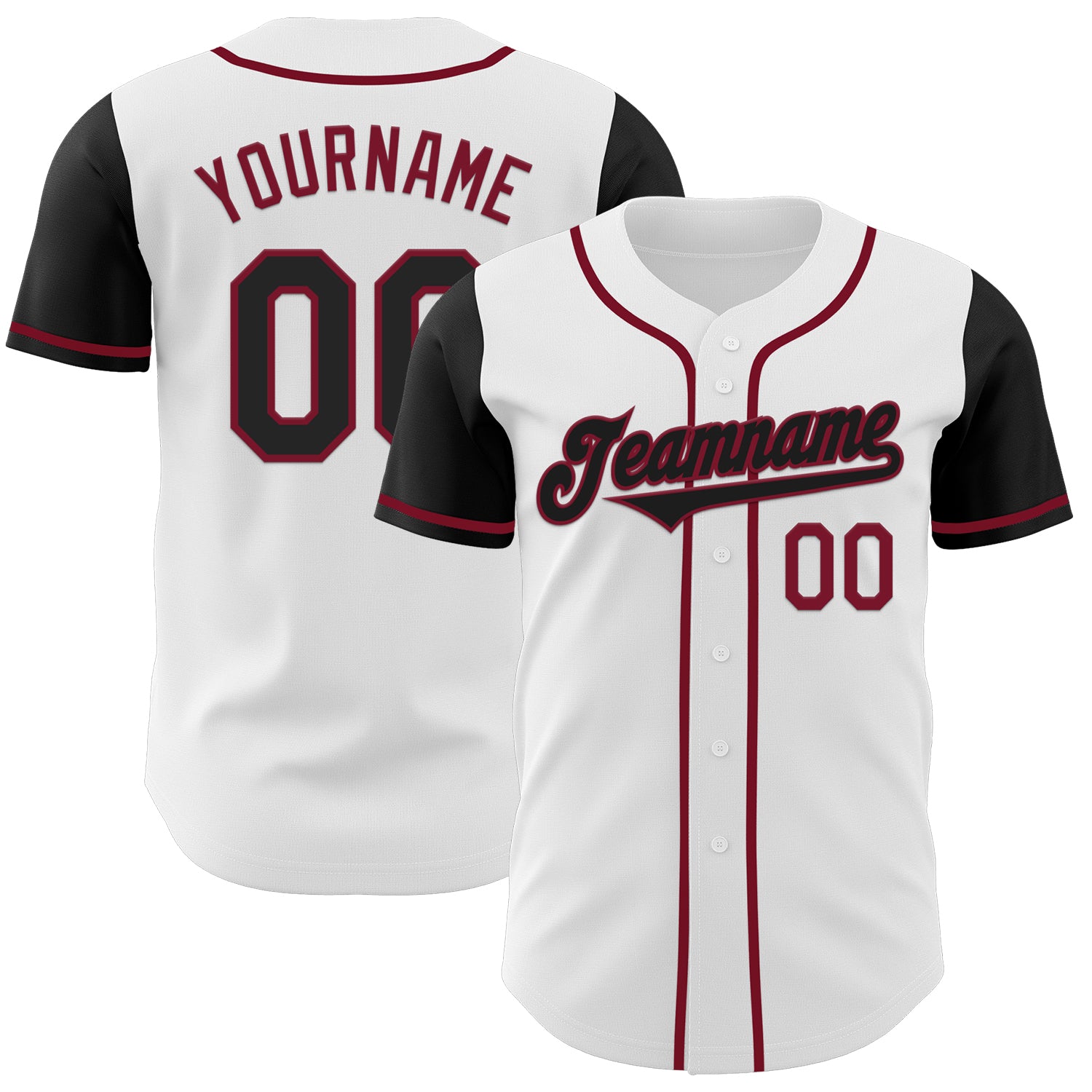 Mckenzieshoponline White Black Crimson Two Tone Personalized Baseball Jersey For Fans