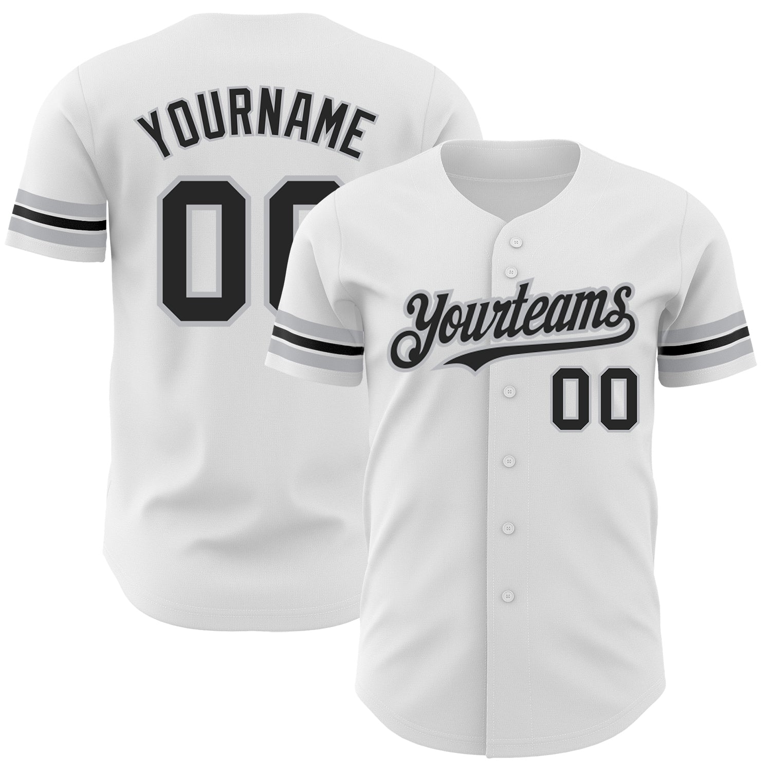 Jerseytrend White Black Gray Personalized Baseball Jersey For Fans