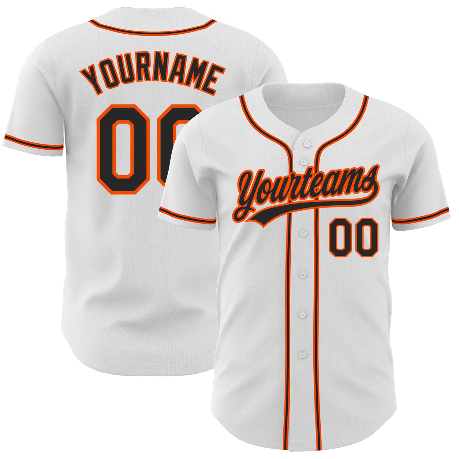 Jerseytrend White Black Orange Personalized Baseball Jersey For Fans