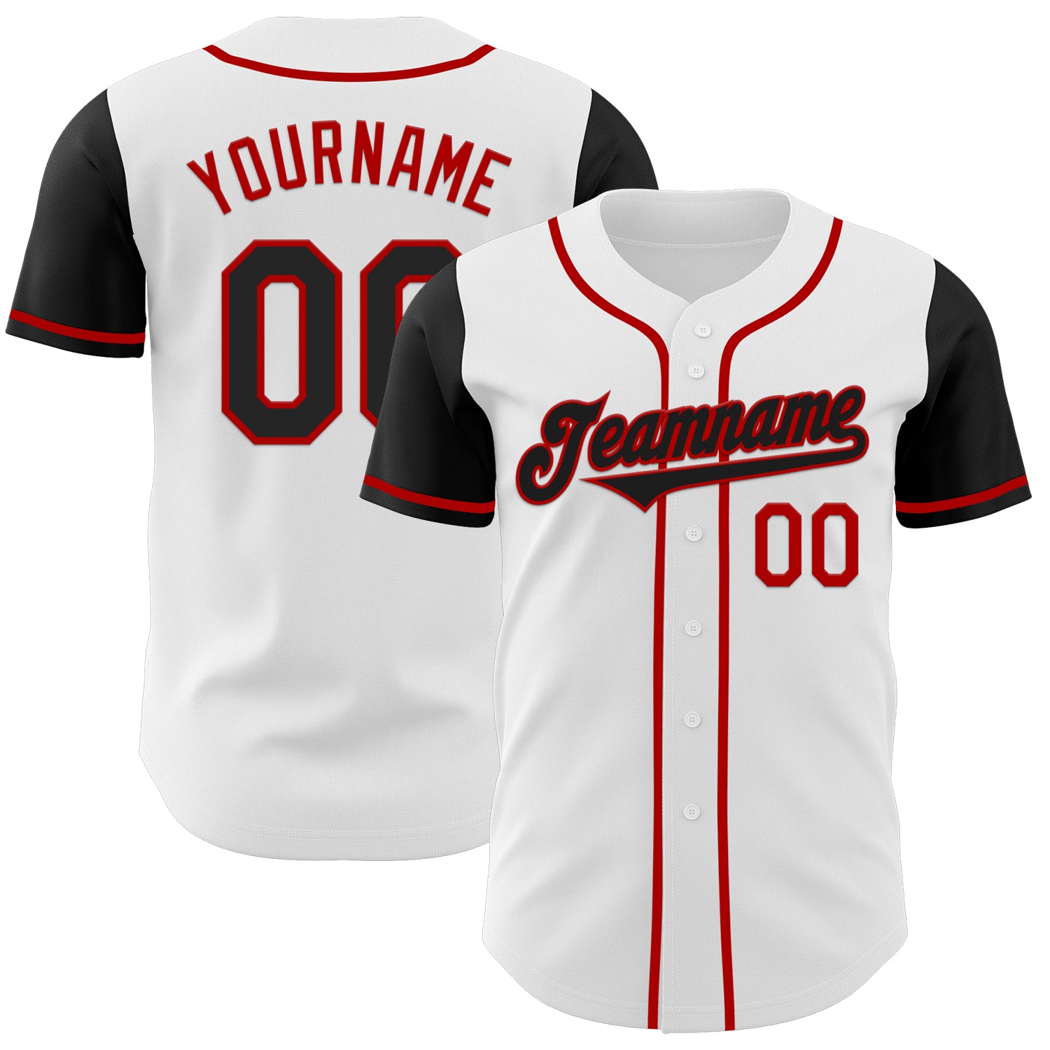 Mckenzieshoponline White Black Red Two Tone Personalized Baseball Jersey For Fans
