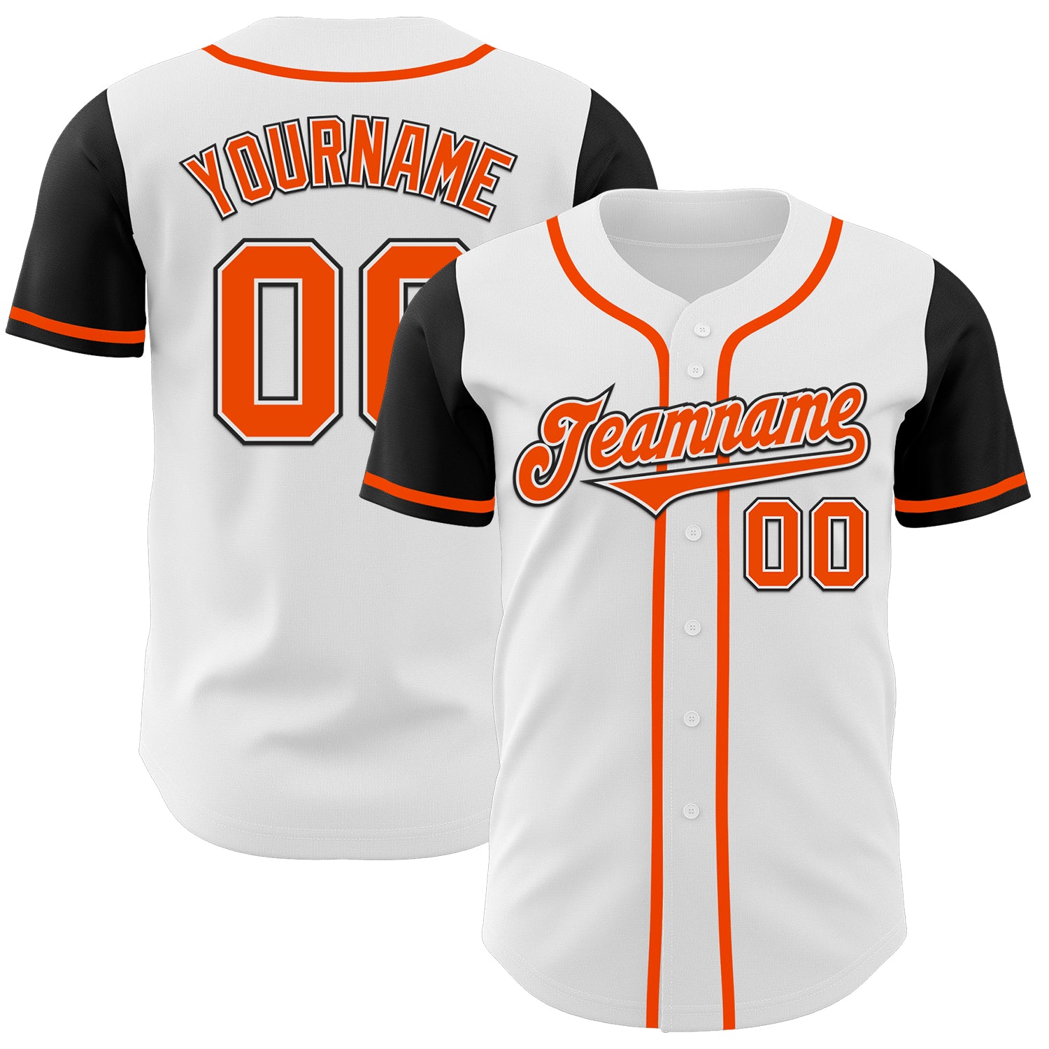 Jerseytrend White Orange Black Two Tone Personalized Baseball Jersey For Fans