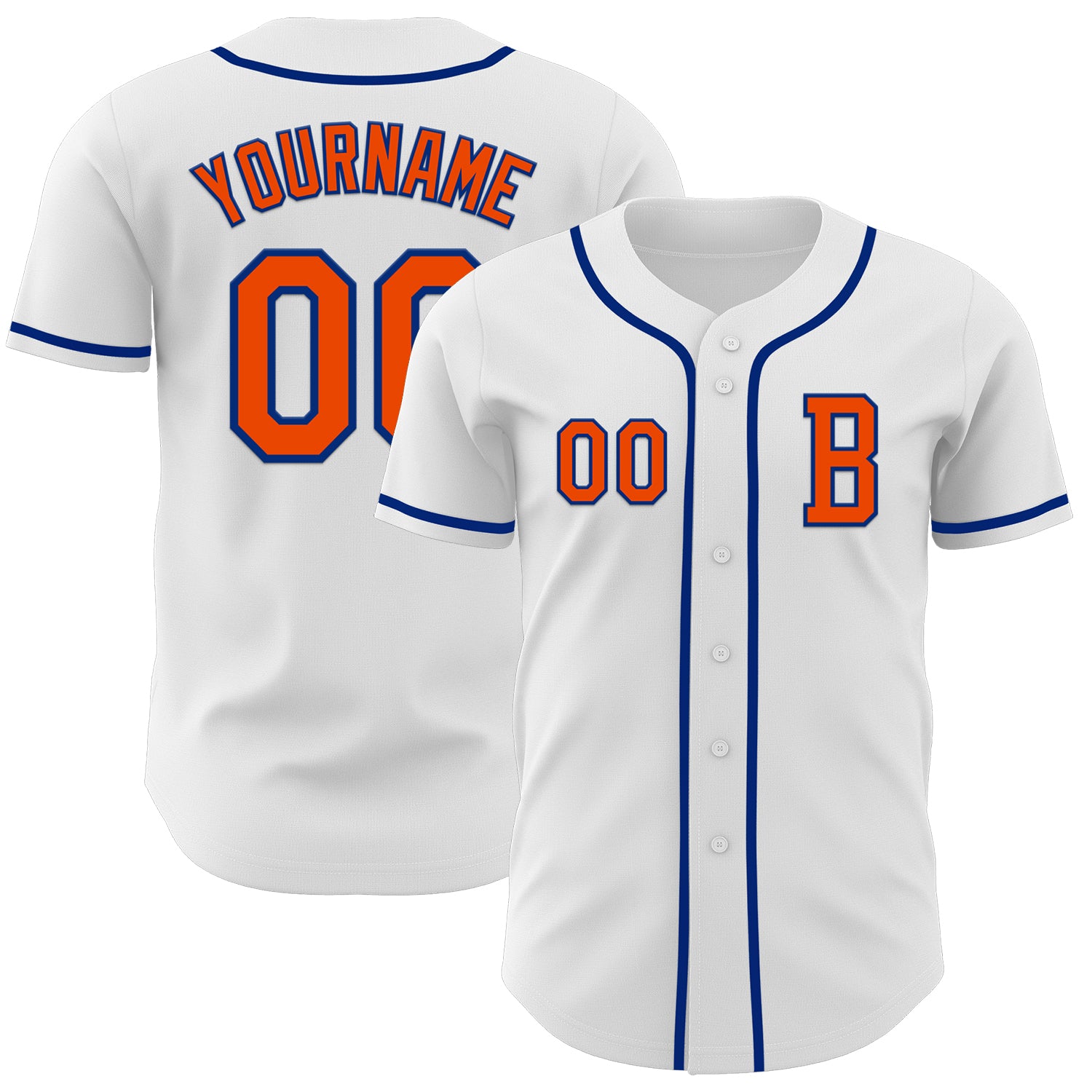 Mckenzieshoponline White Orange Royal Personalized Baseball Jersey For Fans