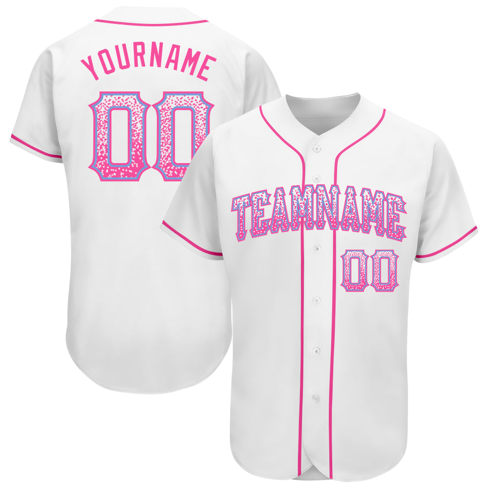 Jerseytrend White Pink Light Blue Drift Fashion Personalized Baseball Jersey For Fans