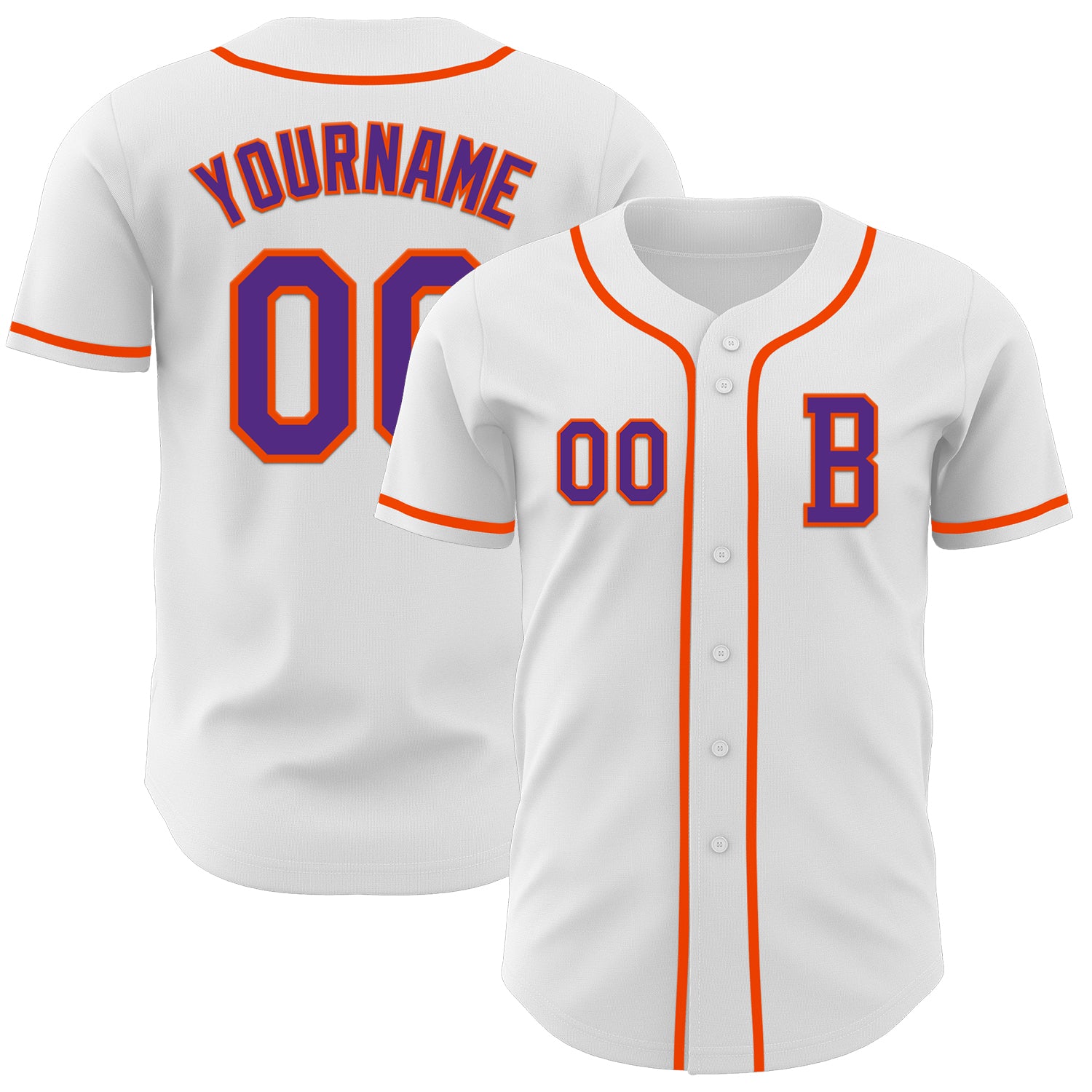 Jerseytrend White Purple Orange Personalized Baseball Jersey For Fans