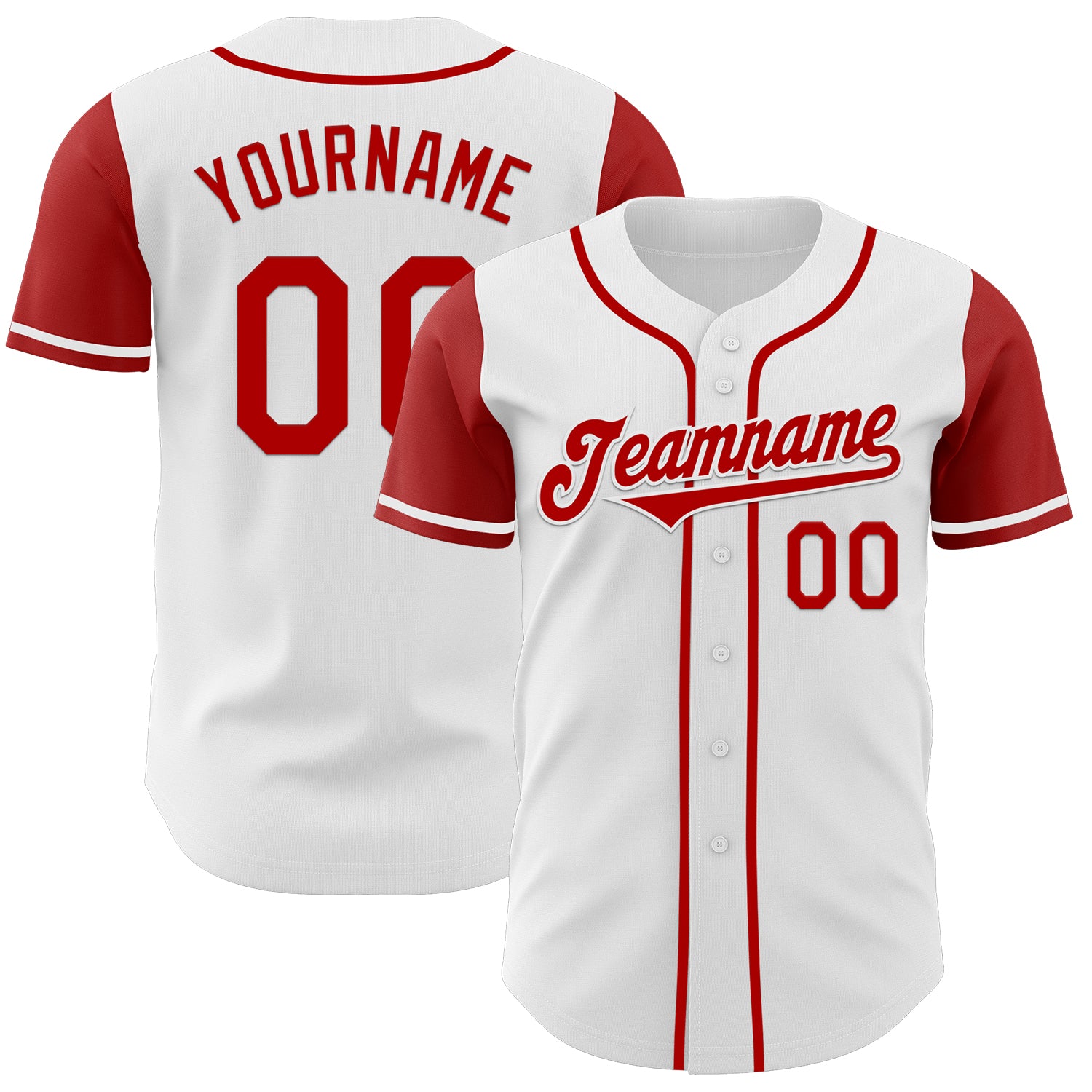 Mckenzieshoponline White Red Two Tone Personalized Baseball Jersey For Fans