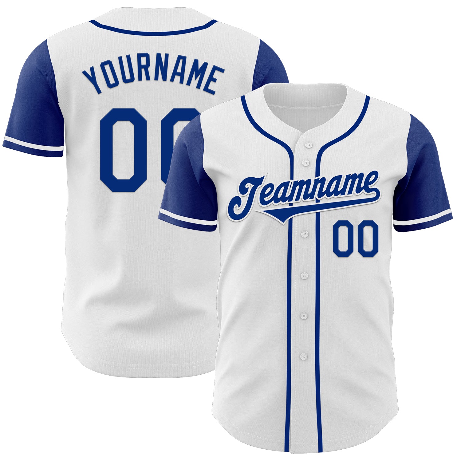 Mckenzieshoponline White Royal Two Tone Personalized Baseball Jersey For Fans
