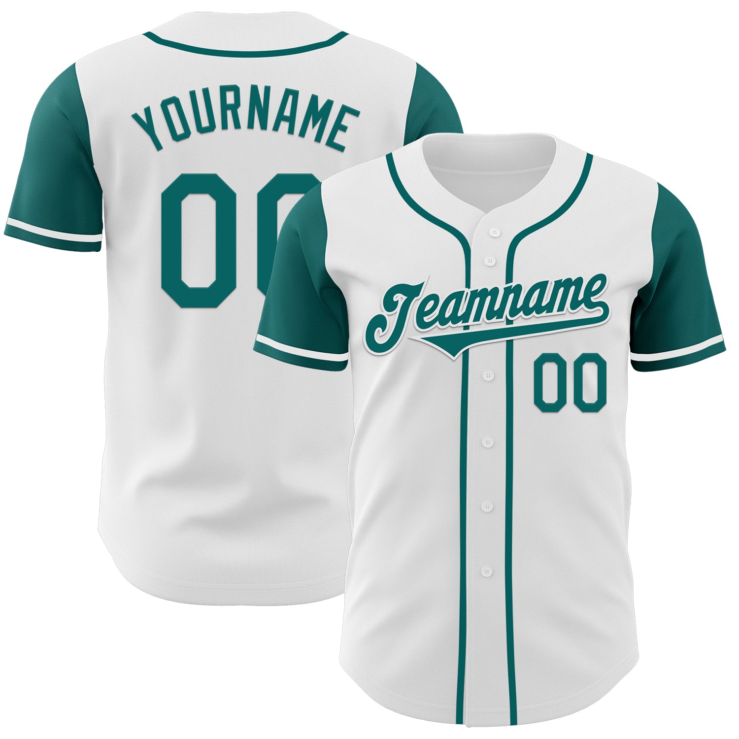 Mckenzieshoponline White Teal Two Tone Personalized Baseball Jersey For Fans
