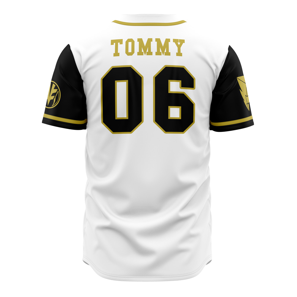 Mckenzieshoponline White Tigerzords Tommy Oliver Power Rangers Personalized Baseball Jersey For Fans - Image 2