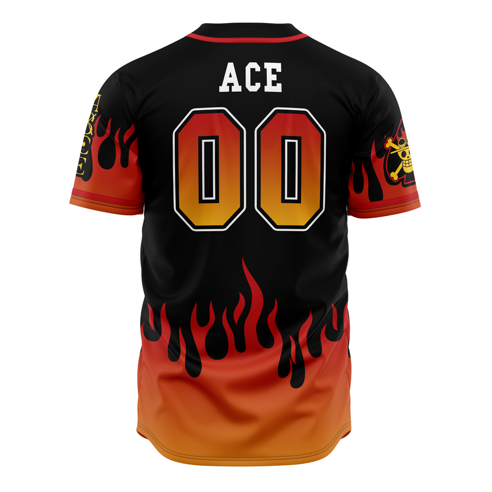 Mckenzieshoponline Whitebeard Pirates Ace One Piece Personalized Baseball Jersey For Fans - Image 3