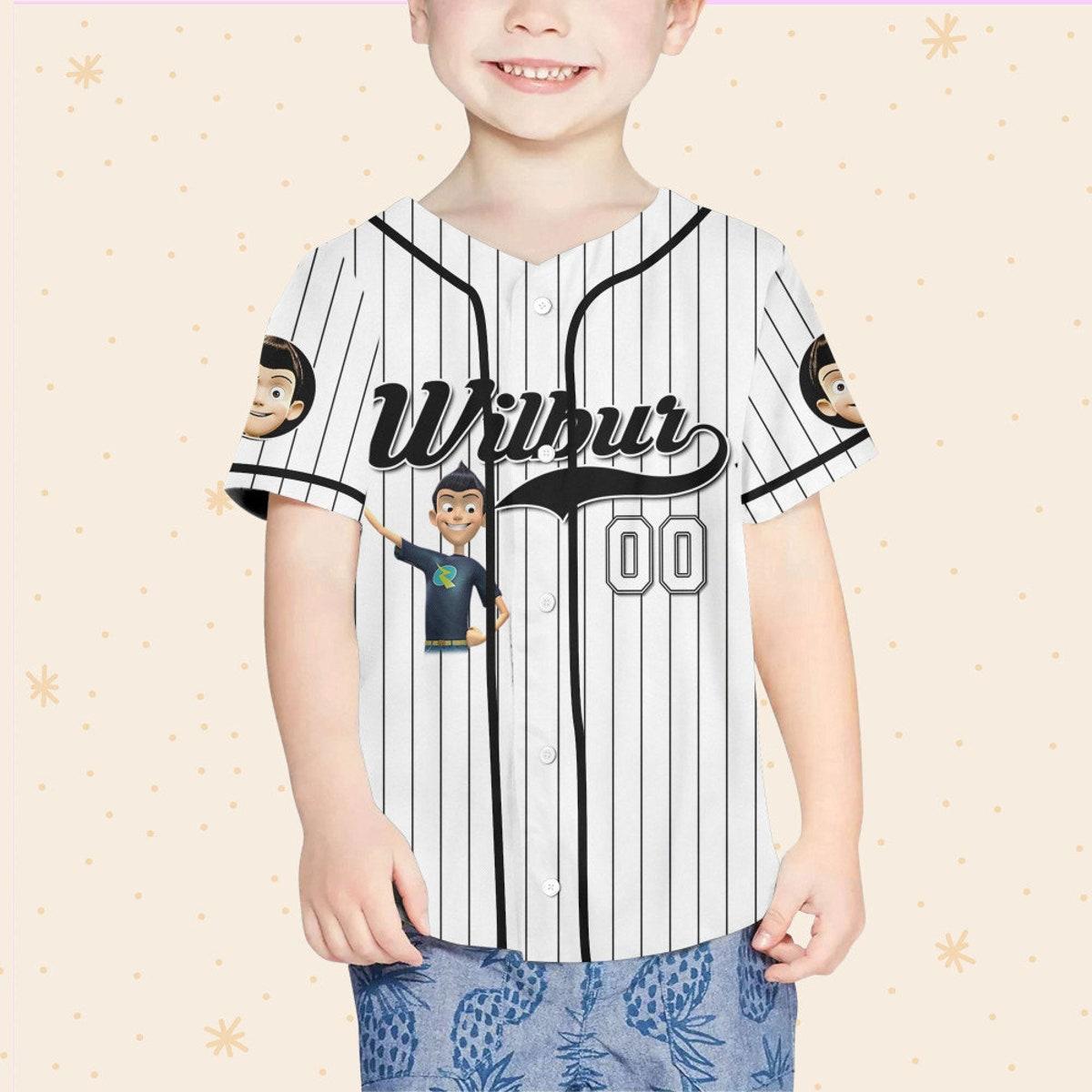 Mckenzieshoponline Wilbur Robinson Black White Meet The Robinsons Personalized Baseball Jersey For Fans - Image 5
