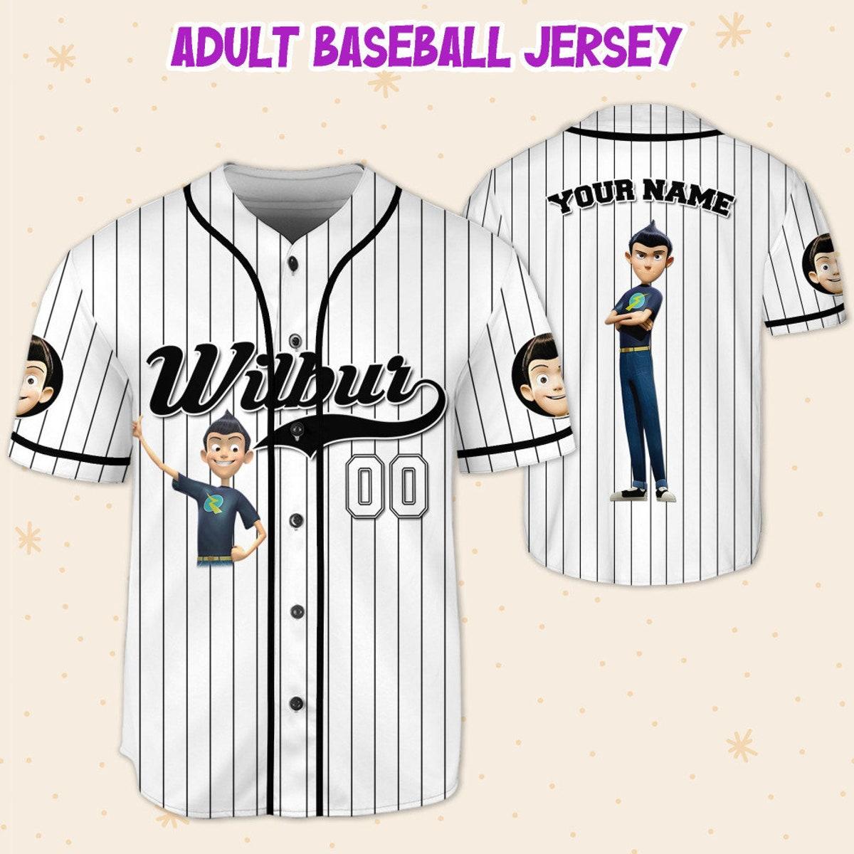 Mckenzieshoponline Wilbur Robinson Black White Meet The Robinsons Personalized Baseball Jersey For Fans - Image 6