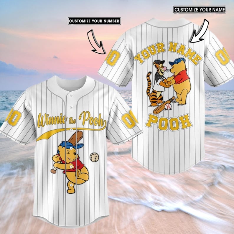 Mckenzieshoponline Winnie the Pooh Disney Personalized Baseball Jersey For Fans