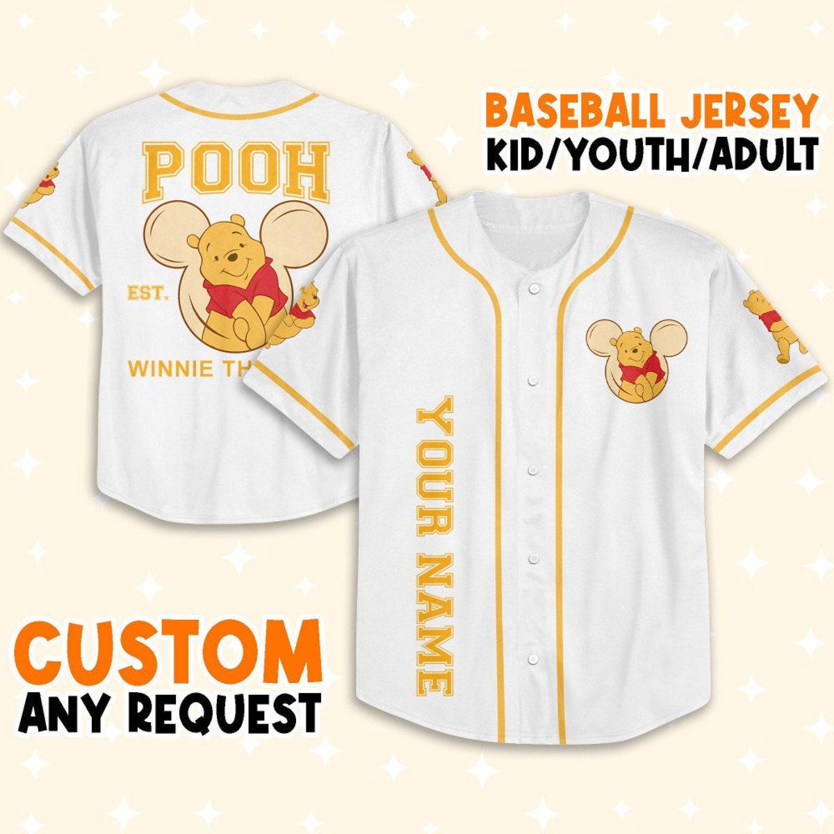 Mckenzieshoponline Winnie The Pooh Hundred Acre Woods Personalized Baseball Jersey For Fans
