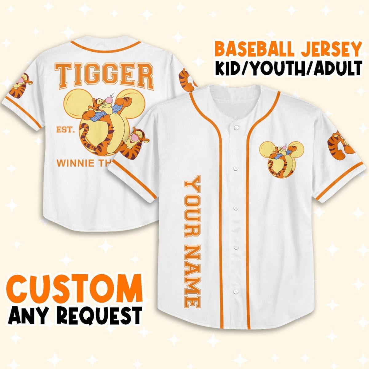 Mckenzieshoponline Winnie The Pooh Tigger Hundred Acre Woods Personalized Baseball Jersey For Fans