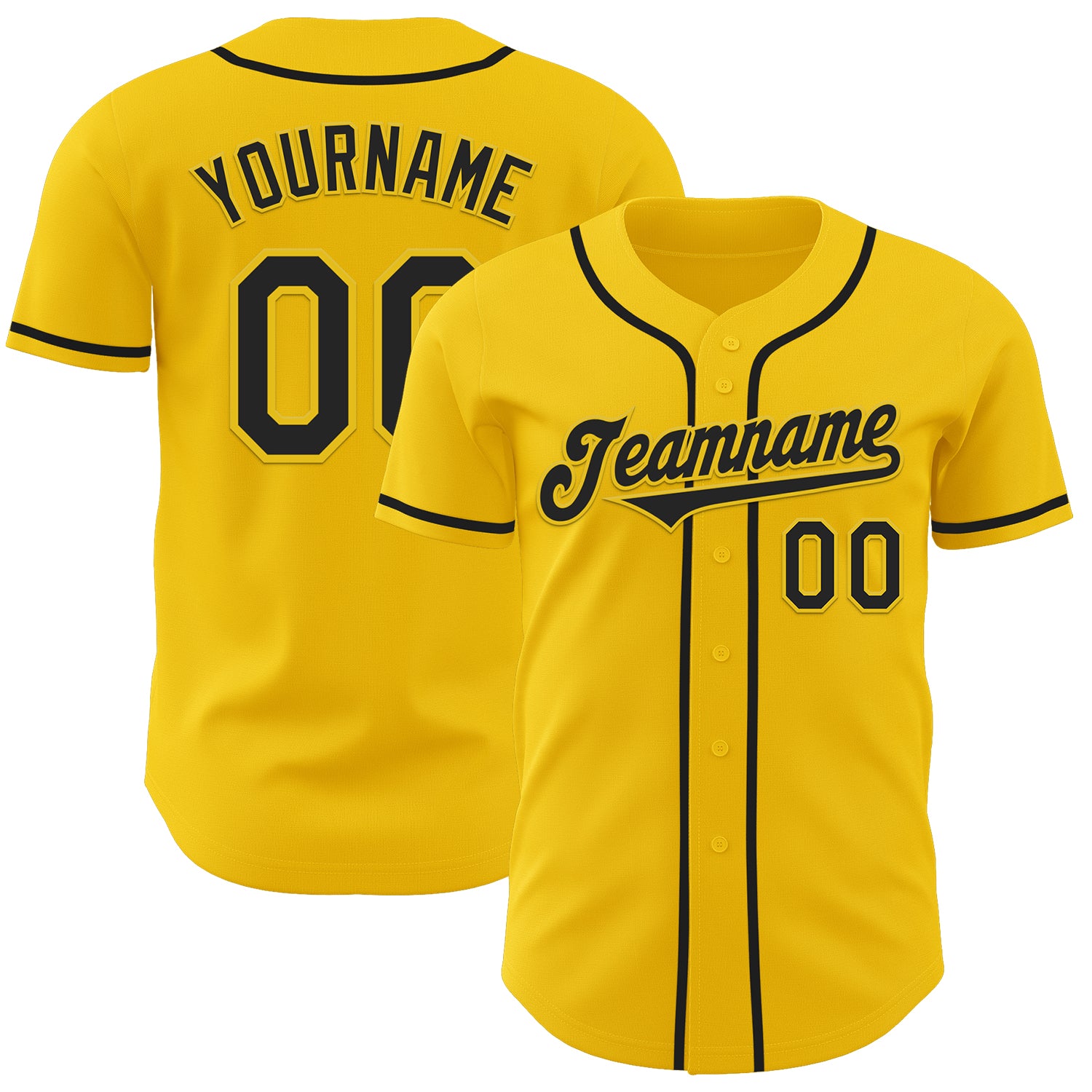 Mckenzieshoponline Yellow Black Personalized Baseball Jersey For Fans