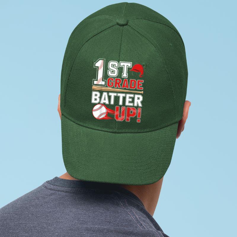 Mckenzieshoponline funny 1st Grade Batter Up Baseball First Day of School Cap - Image 3
