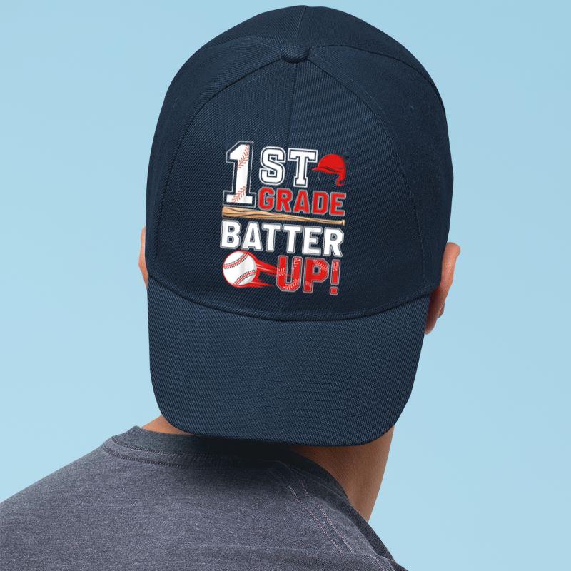 Mckenzieshoponline funny 1st Grade Batter Up Baseball First Day of School Cap - Image 4