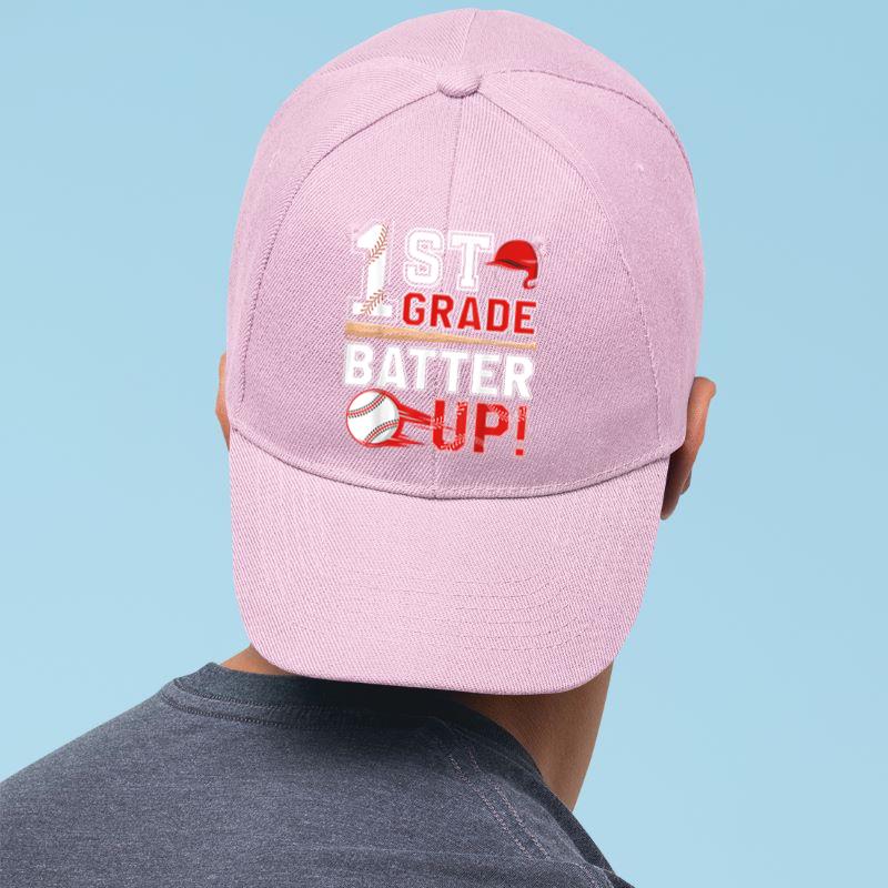 Mckenzieshoponline funny 1st Grade Batter Up Baseball First Day of School Cap - Image 5