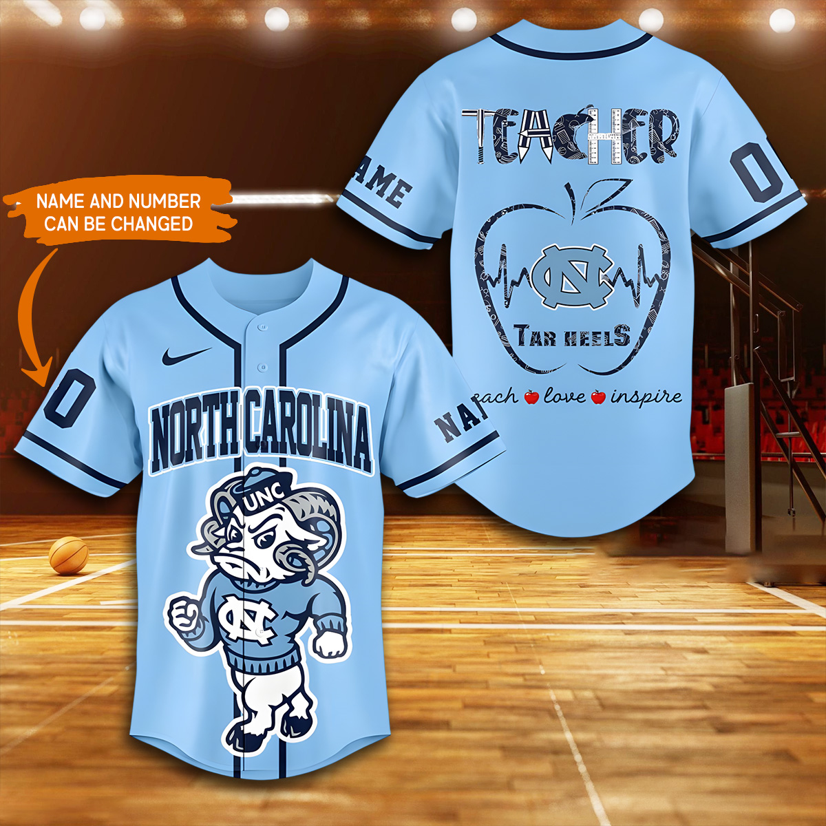 North Carolina Tar Heels x Teacher Edition Jersey - Image 3