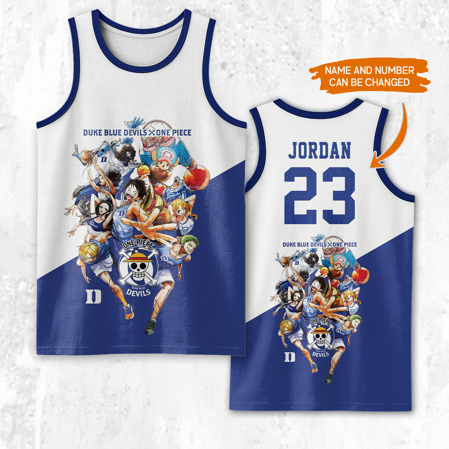 Duke Blue Devils x One Piece Basketball Mesh Shirts