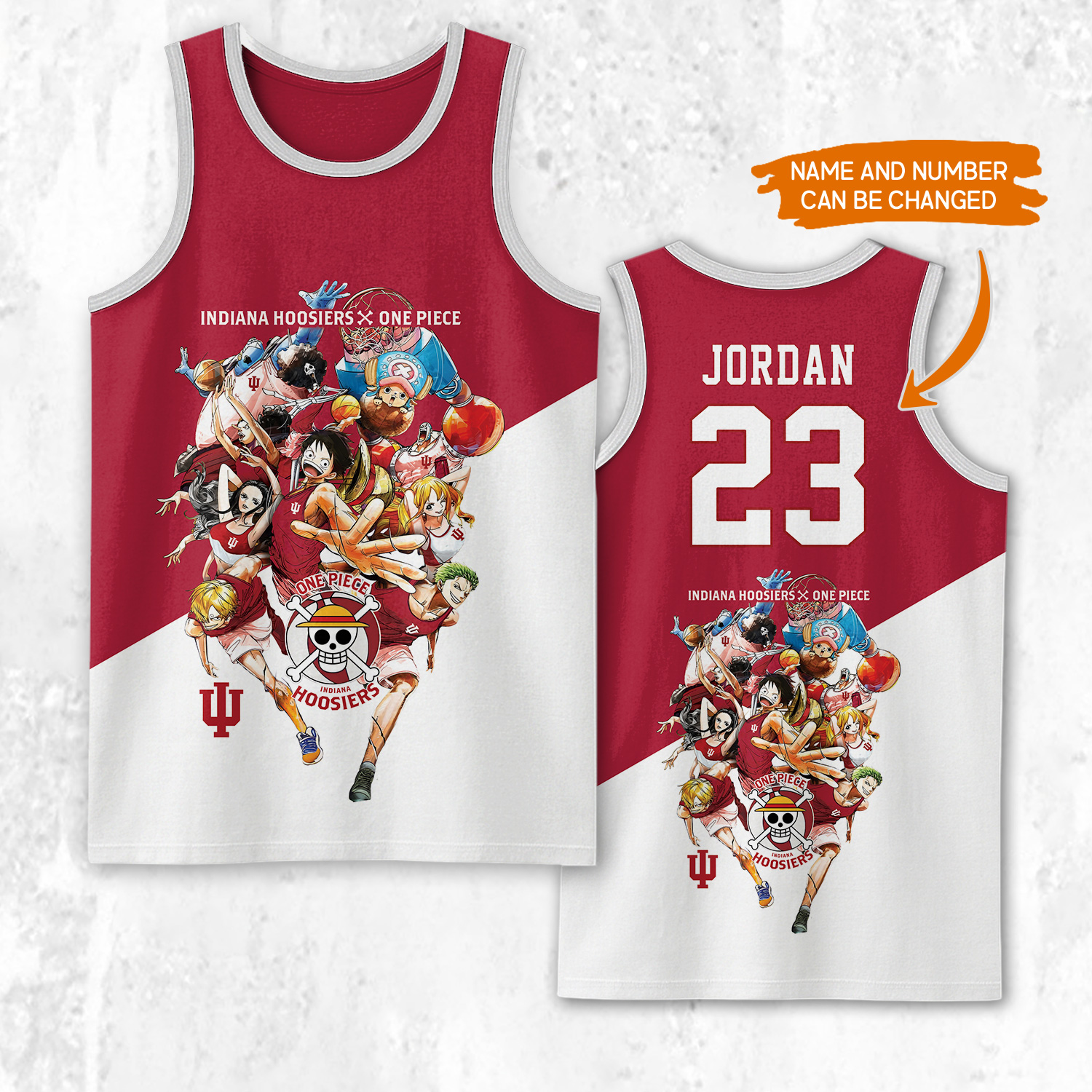 Indiana Hoosiers x One Piece Crossover Sleeveless Jersey Tank Top