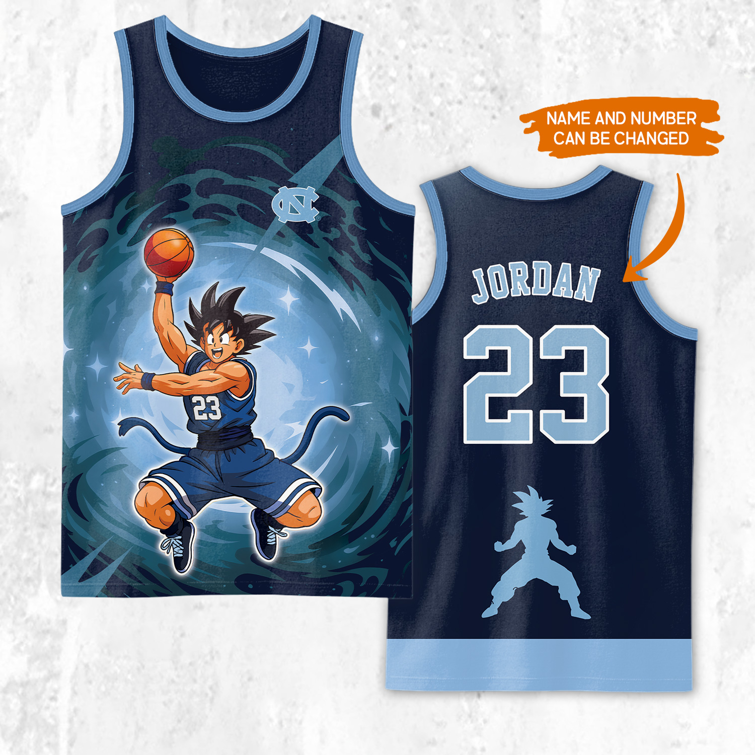 North Carolina Tar Heels x Goku Basketball Mesh Shirts