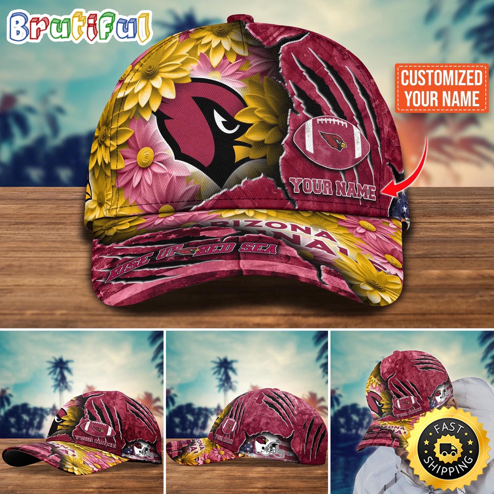 Arizona Cardinals Baseball Cap Flower New Trending Custom Cap For Fan