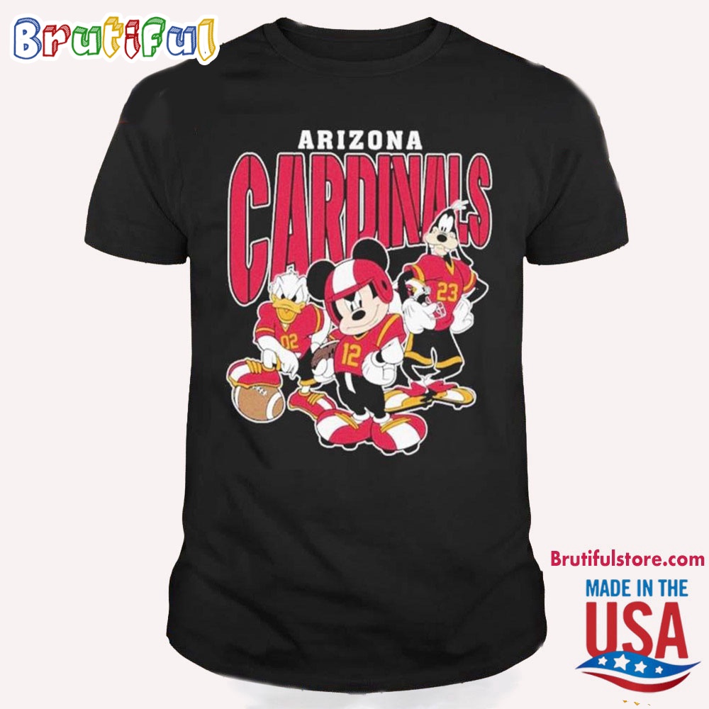 Arizona Cardinals Mickey Donald Duck And Goofy T Shirt, Arizona Cardinals Football Team 2024 Shirt