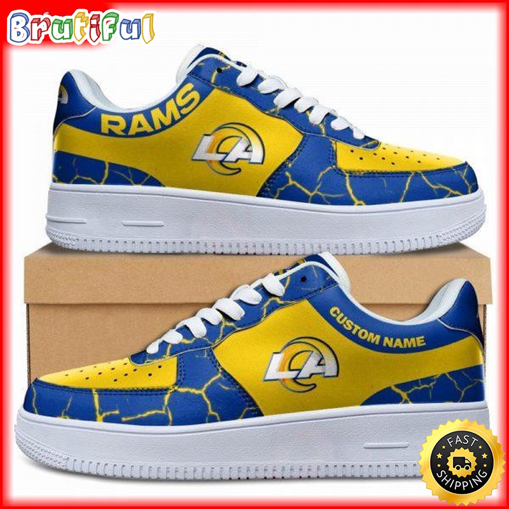 Custom NFL Los Angeles Rams Air Force 1 Shoes Sneaker Football Shoes For Fans