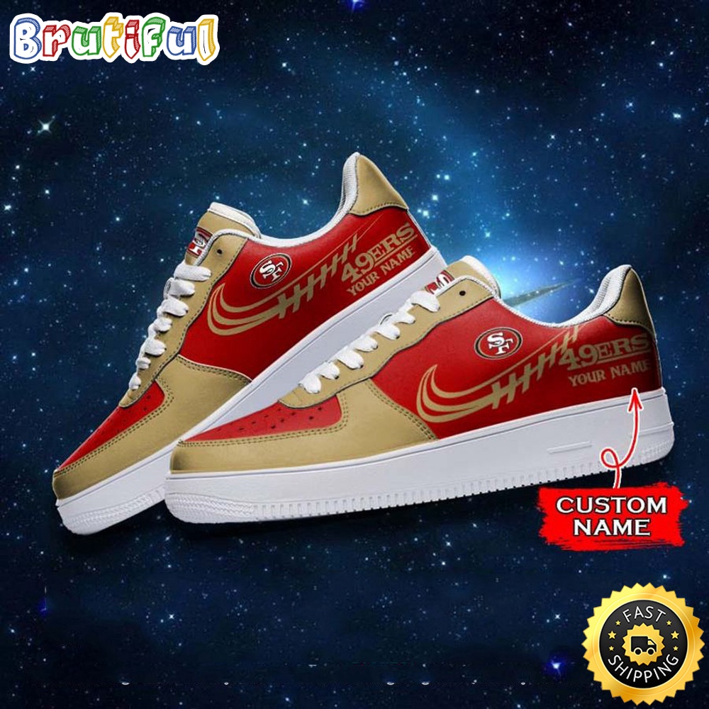Custom NFL San Francisco 49Ers Air Force 1 Shoes Sneaker Football Shoes For Sport Fans