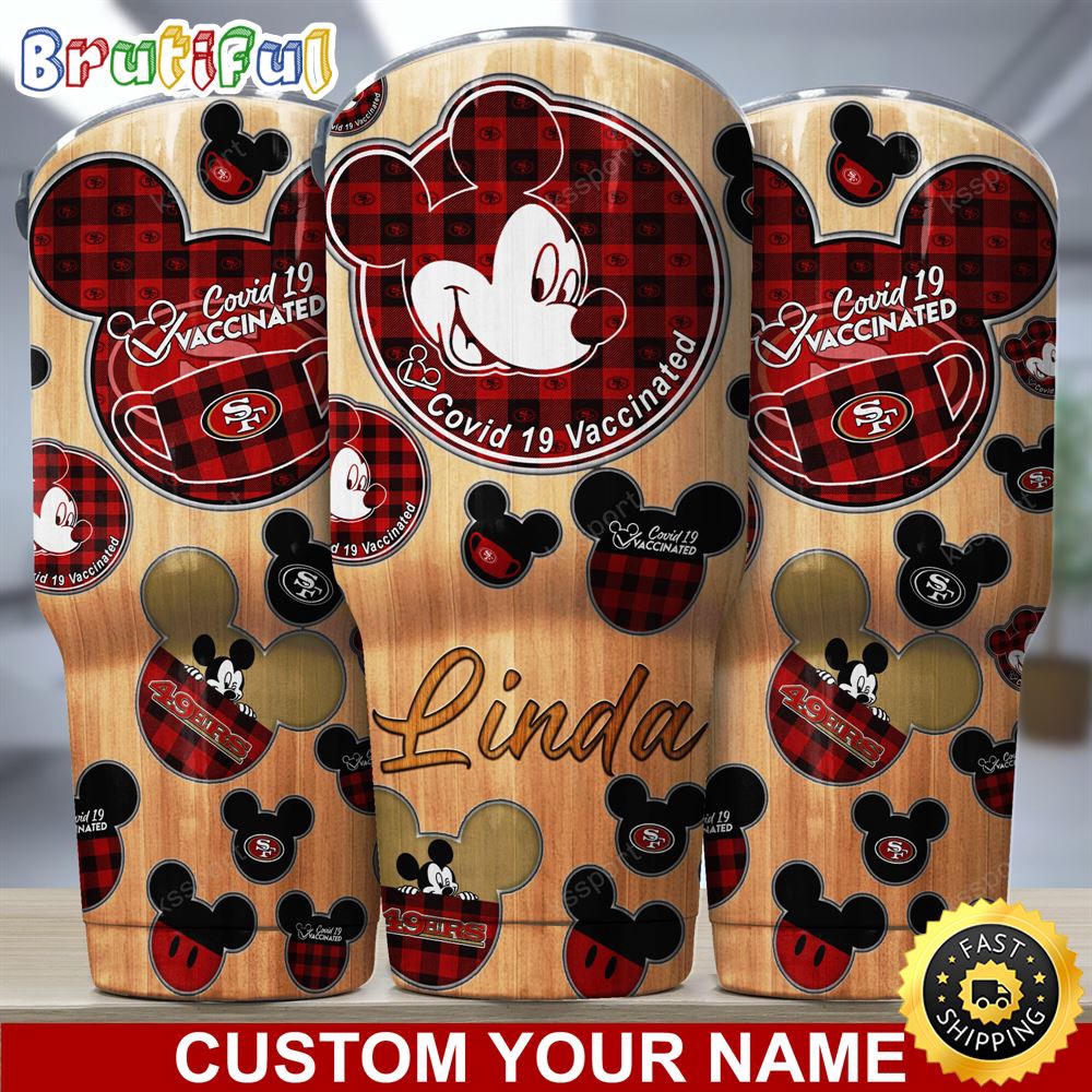 Custom Name NFL San Francisco 49ers Tumbler Nfl Mickey Tumbler