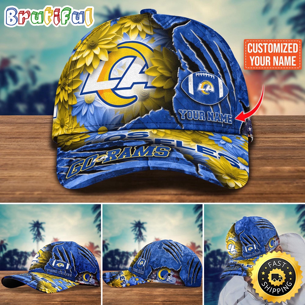 Los Angeles Rams Baseball Cap Flower New Trending Custom Cap For Fan