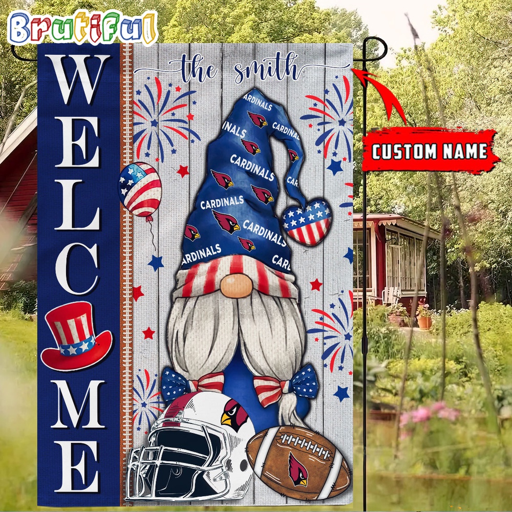 NFL Arizona Cardinals America 4th Of July Independence Day Flag, Football Gomes 4th Of July Garden Flag