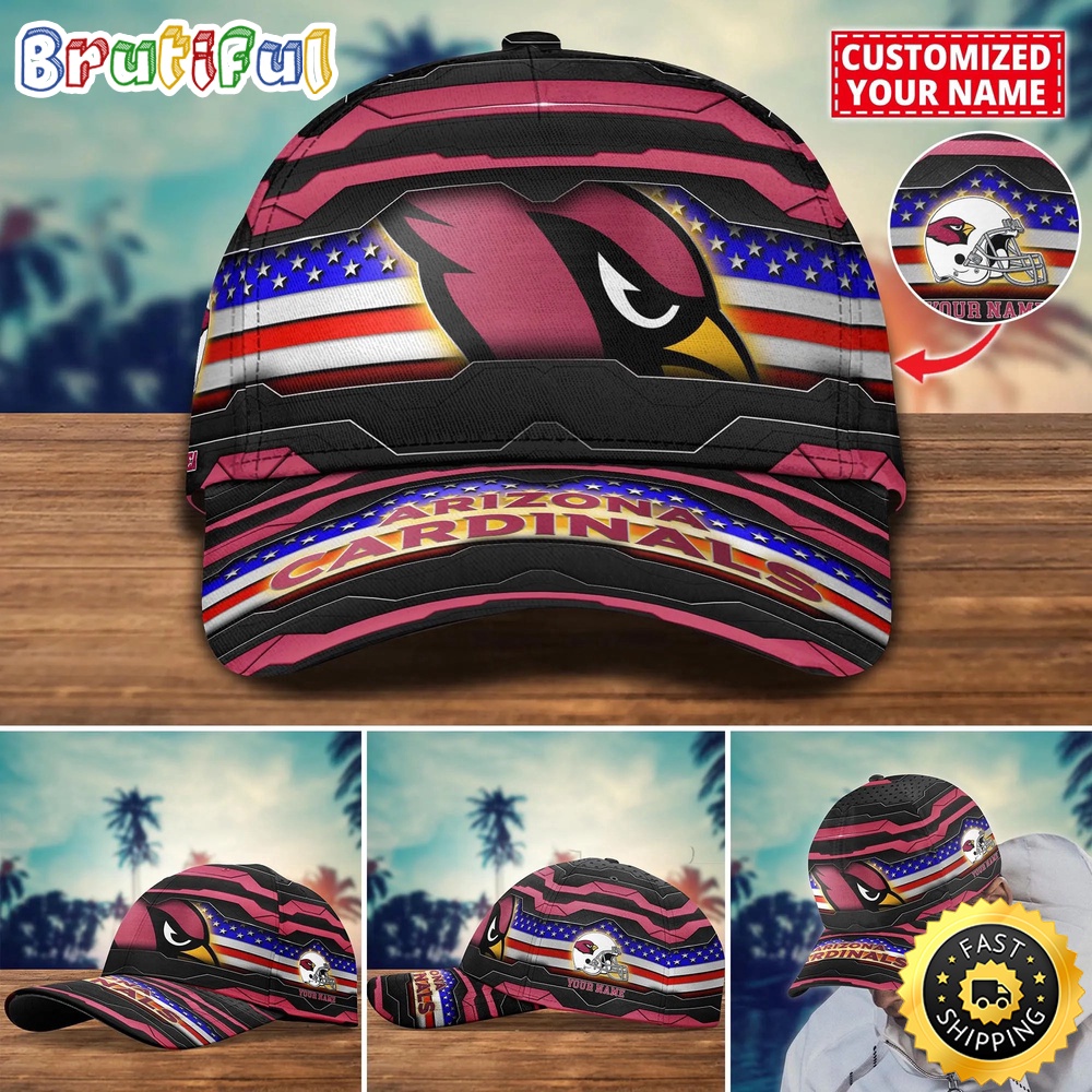 NFL Arizona Cardinals Baseball Cap Flag Custom Name Cap