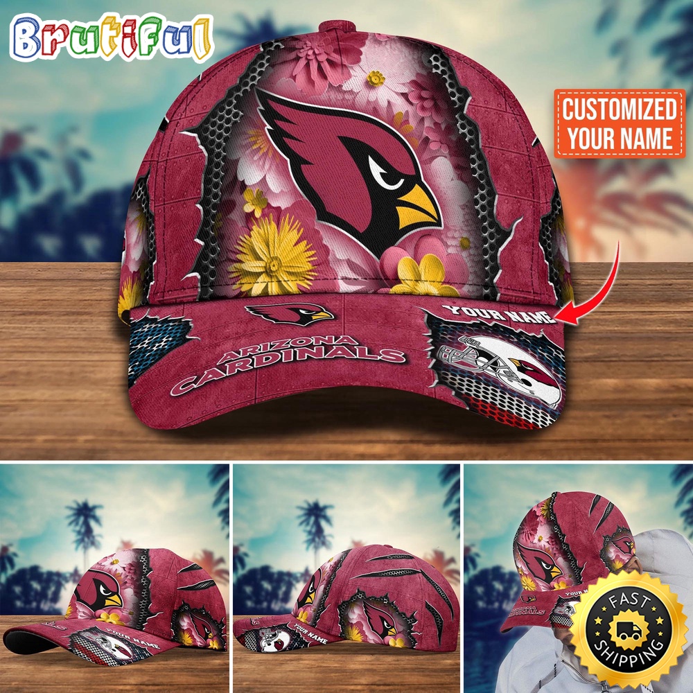 NFL Arizona Cardinals Baseball Cap Flag Flower Trending Custom Cap