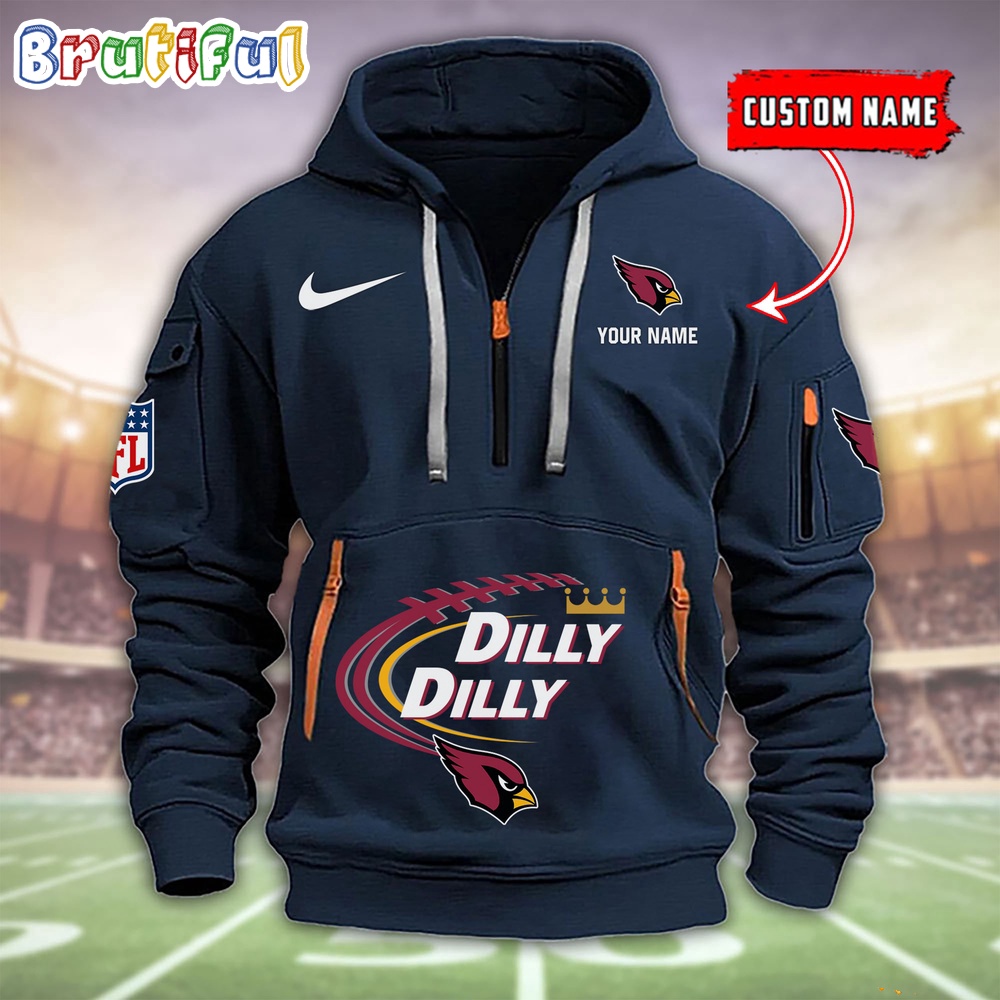 NFL Arizona Cardinals Dilly Dilly Football Heavy Hoodie, Football Quarter Zip Hoodie Shirt