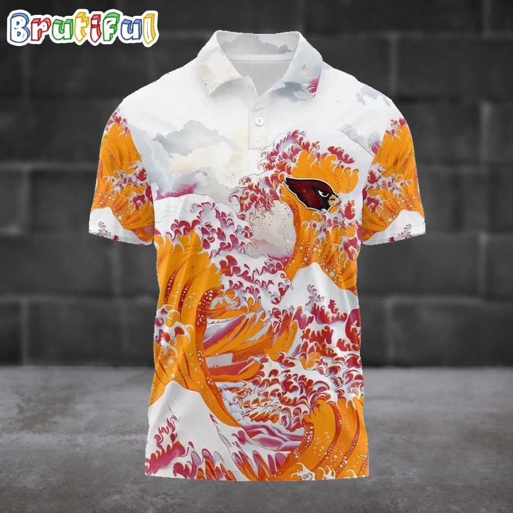 NFL Arizona Cardinals Football Great Wave Polo Shirt