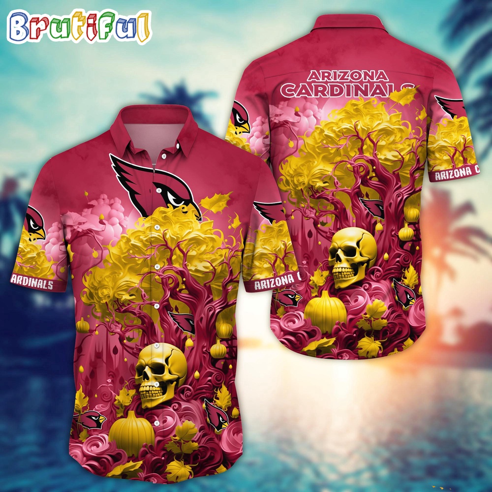NFL Arizona Cardinals Halloween Skull Pumpkin Hawaiian Shirt