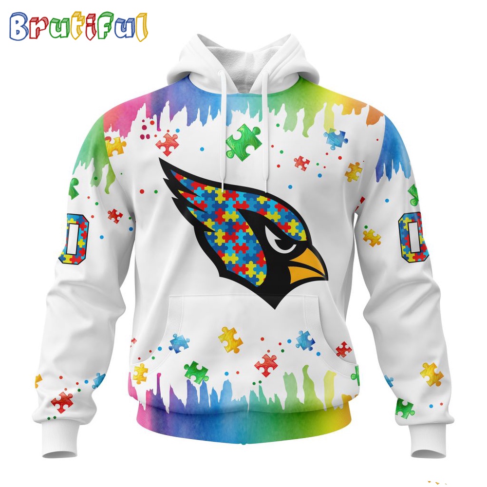 NFL Arizona Cardinals Hoodie Special Autism Awareness Design All Over Print Hoodie