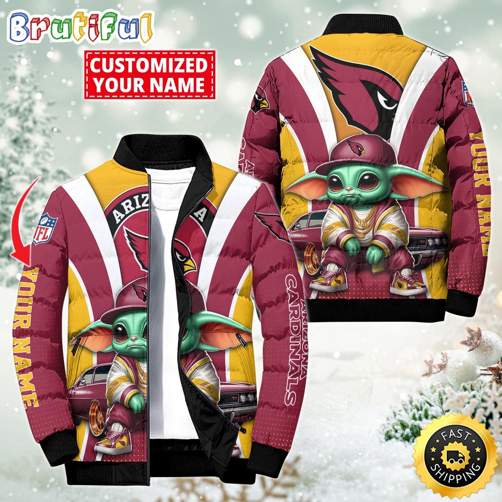 NFL Arizona Cardinals Puffer Jacket Baby Yoda Custom Jacket
