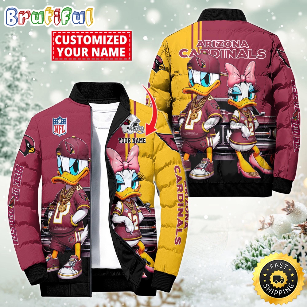 NFL Arizona Cardinals Puffer Jacket Donald Duck Custom Jacket