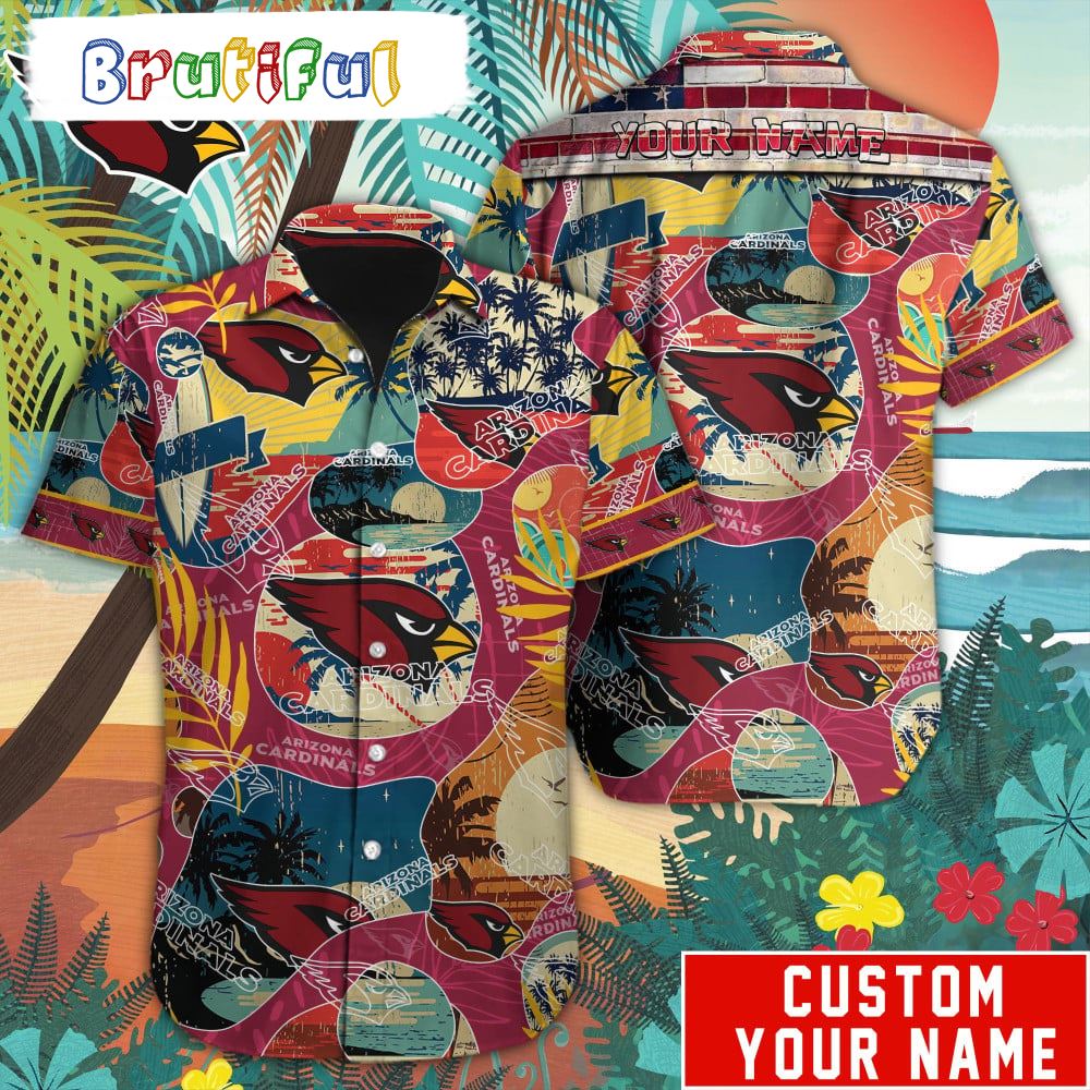 NFL Arizona Cardinals Retro Hawaiian Shirt Special Vintage Style Hawaiian Button Shirt
